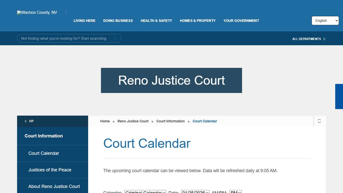 Court Calendar